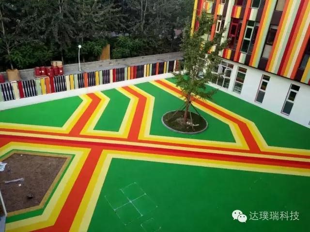 中新生态城幼儿园应用环保材料健康跑道